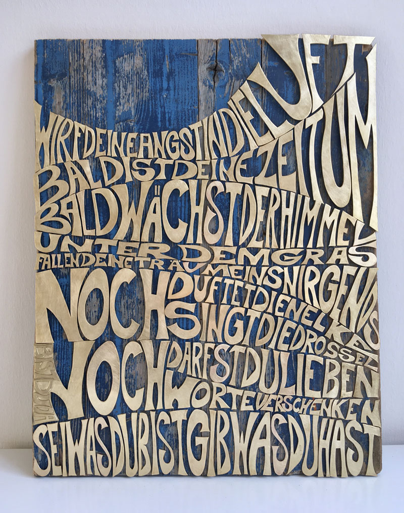 Bild, Messing auf Holz, Gabriele Maynollo