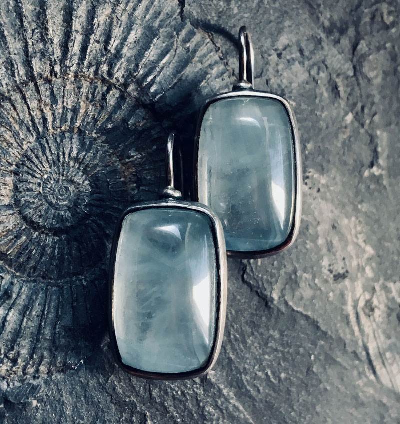 Ohrschmuck Silber, Aquamarine, Gabriele Maynollo