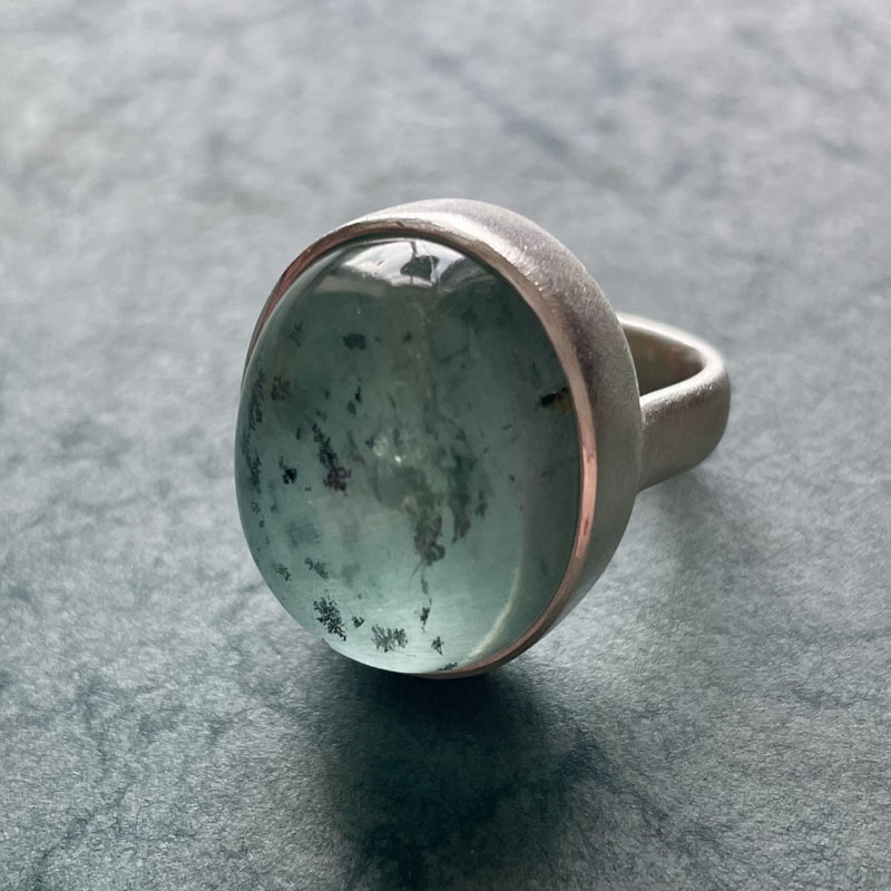 Ring Silber, Aquamarin, Gabriele Maynollo