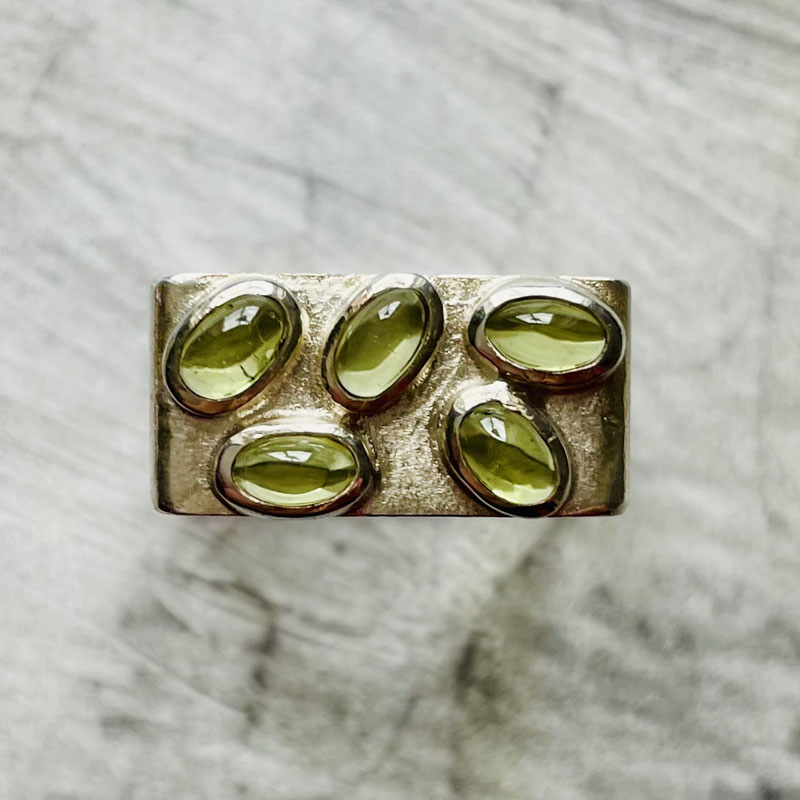 Ring Silber, Peridote, Gabriele Maynollo